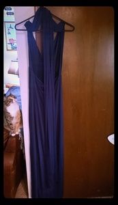 Long Slit sapphire dress